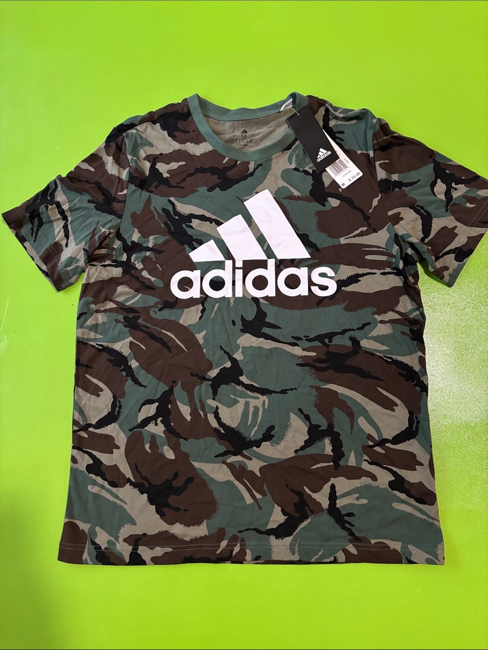 adidas Men’s Camo Logo Tee - Green, Brown, Black, White